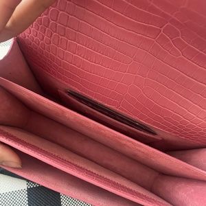 YSL Pink sunset snakeskin monogram bag